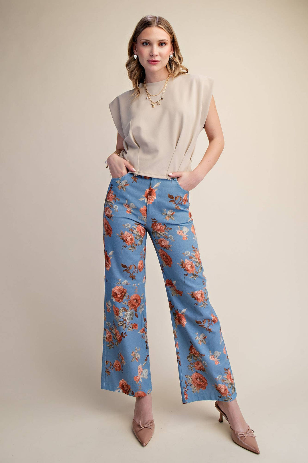 Pants - Straight Leg Floral Pants - - Cultured Cloths Apparel