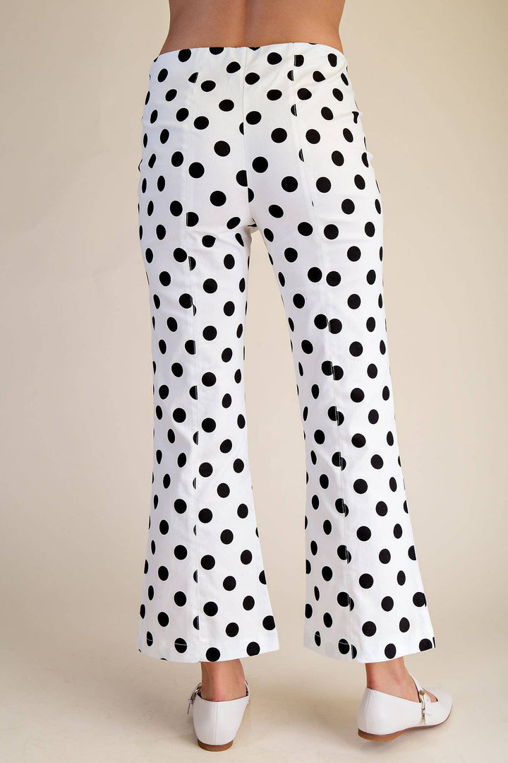 Pants - Flare Crop Dot Pants - - Cultured Cloths Apparel