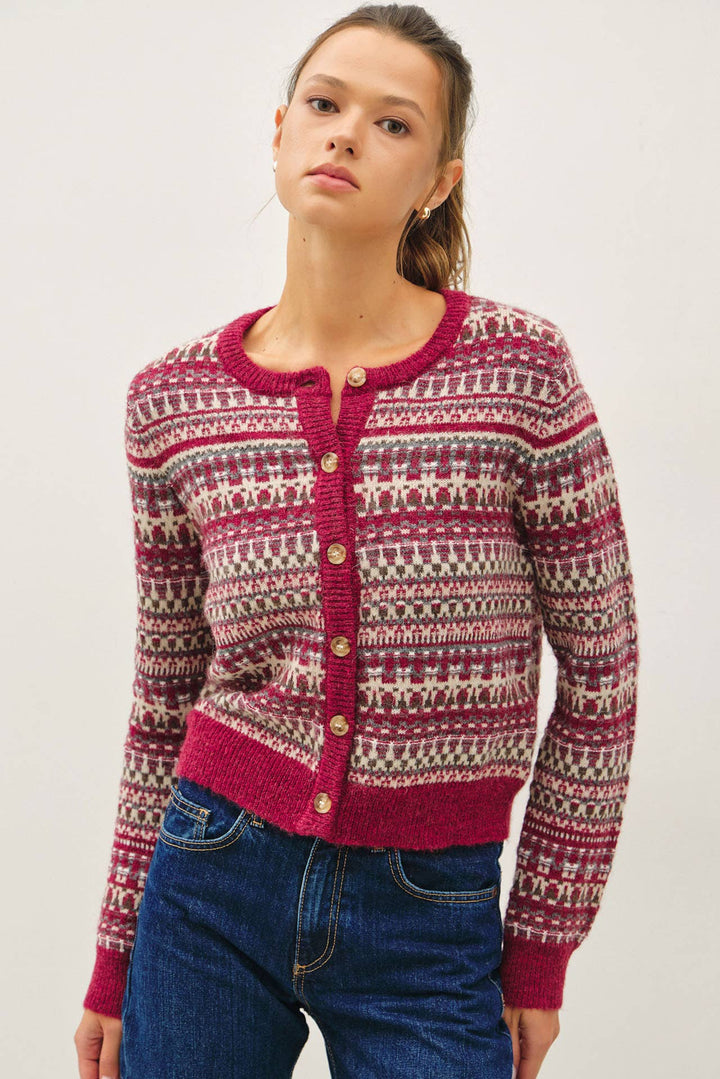 HERITAGE FAIR ISLE CROP CARDIGAN