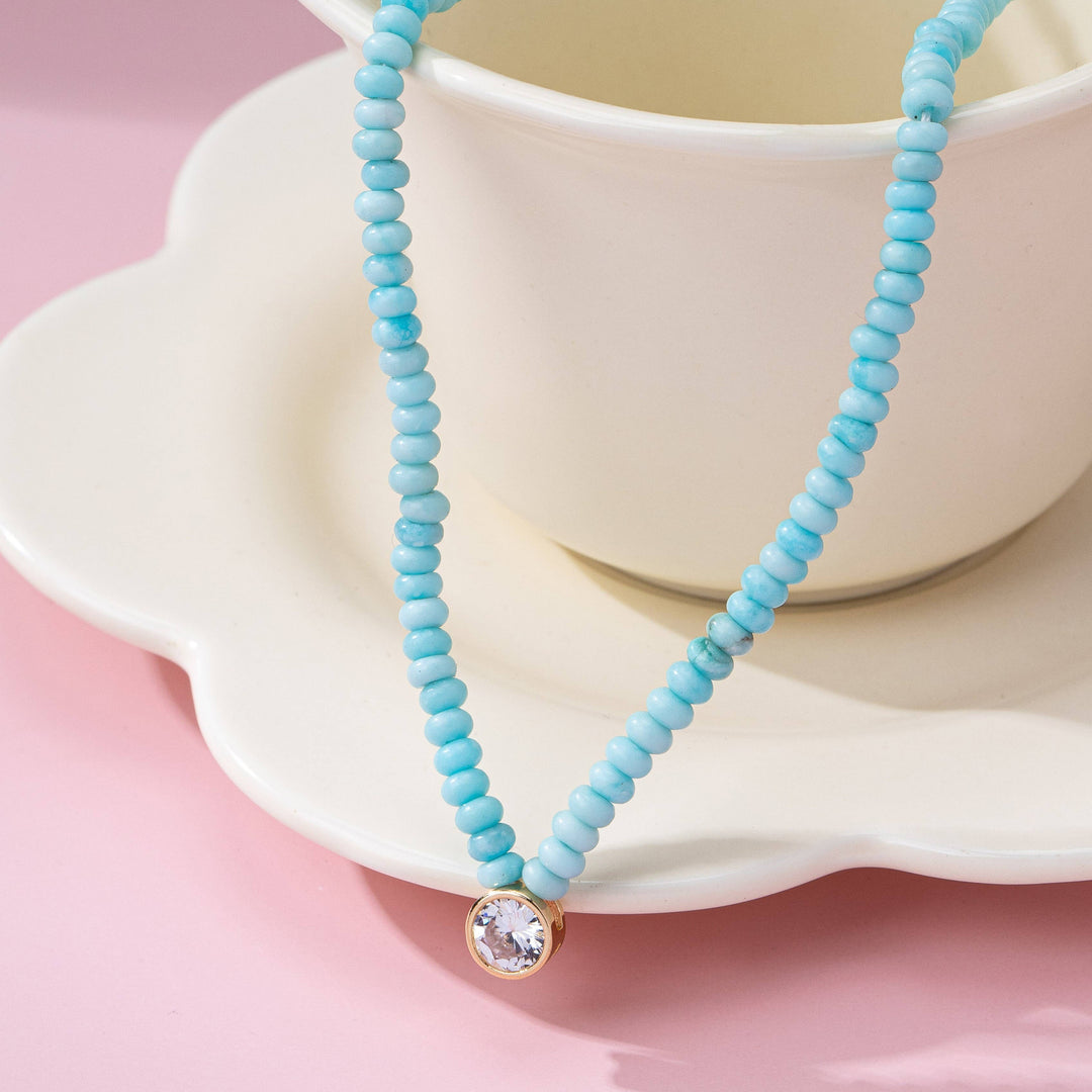 Accessories, Necklaces - NATURAL SEMI PRECIOUS STONE BEADED CHARM NECKLACE | 80N92658 - - Cultured Cloths Apparel