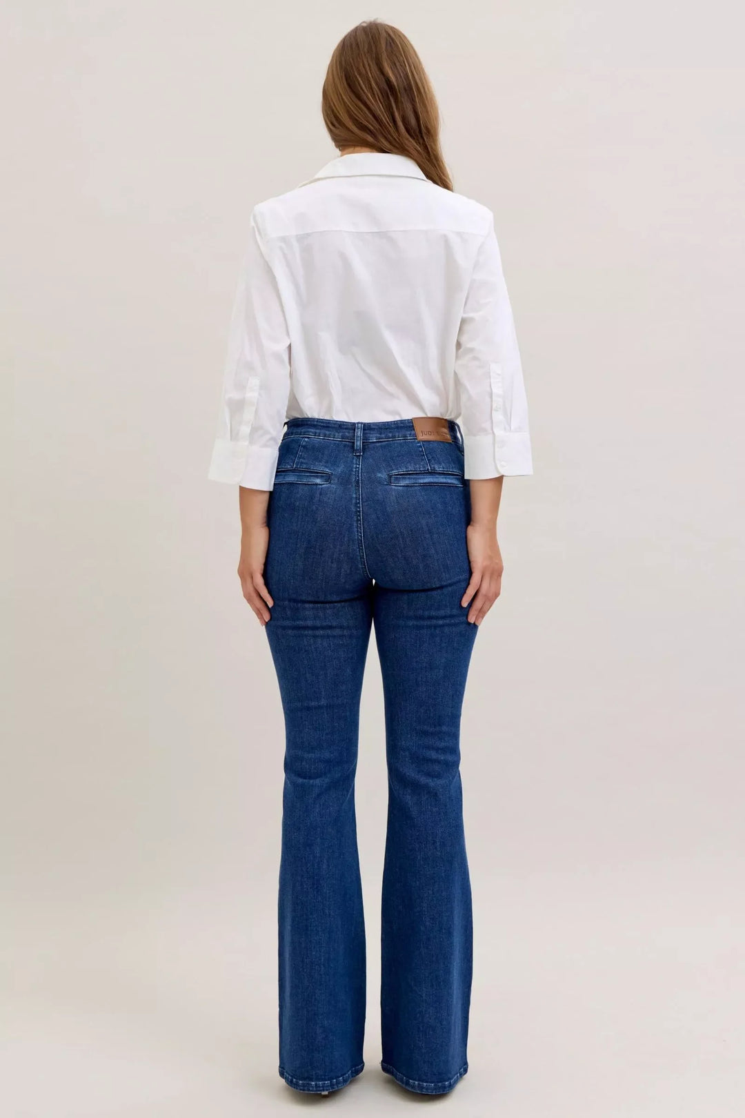Denim - Judy Blue High Waist Flare Jeans with Front Patch Pockets - - Cultured Cloths Apparel