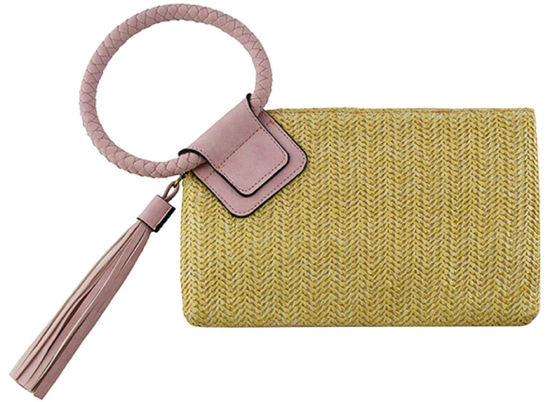 - Cheyenne Straw Wristlet/Clutch With Tassel - - Cultured Cloths Apparel