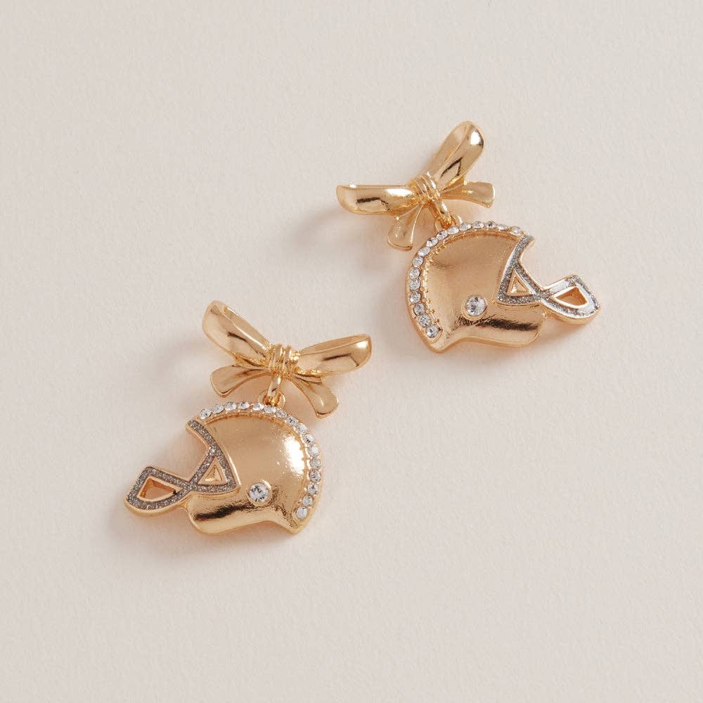 Football Helmet Bow Earrings Game Day Jewelry