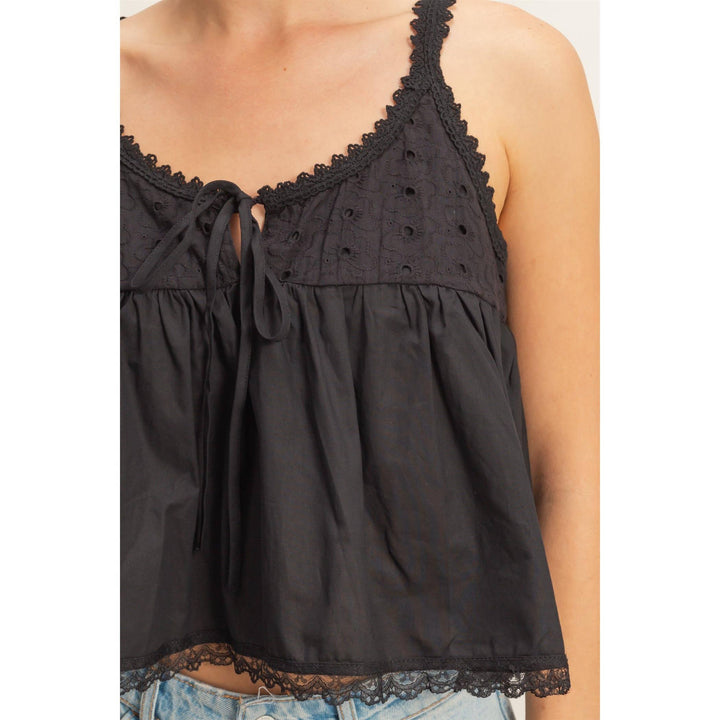 Scalloped Lace Trim Tank Top