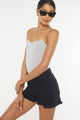 Women's Shorts - Kancan High Rise Raw Hem Denim Shorts -  - Cultured Cloths Apparel