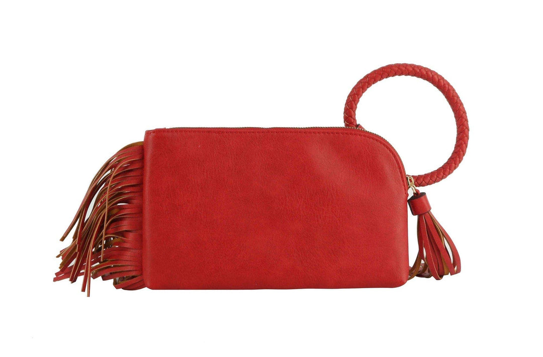 - Fringe Soft Vegan Leather Wristlet/Clutch - - Cultured Cloths Apparel
