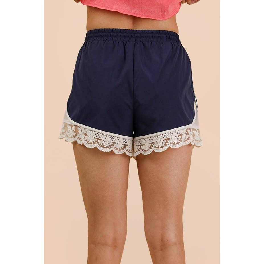 Shorts - Lace Trim Activewear Shorts - - Cultured Cloths Apparel