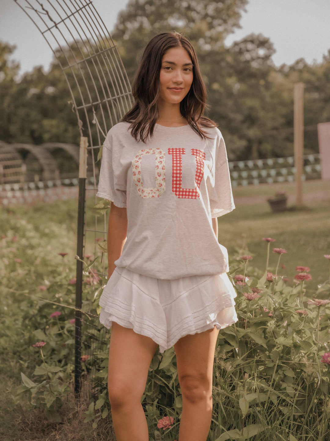 Graphic T-Shirts - OU Oklahoma Sooners Quilted Puff Ink Ash Gray Thrifted Tee - - Cultured Cloths Apparel