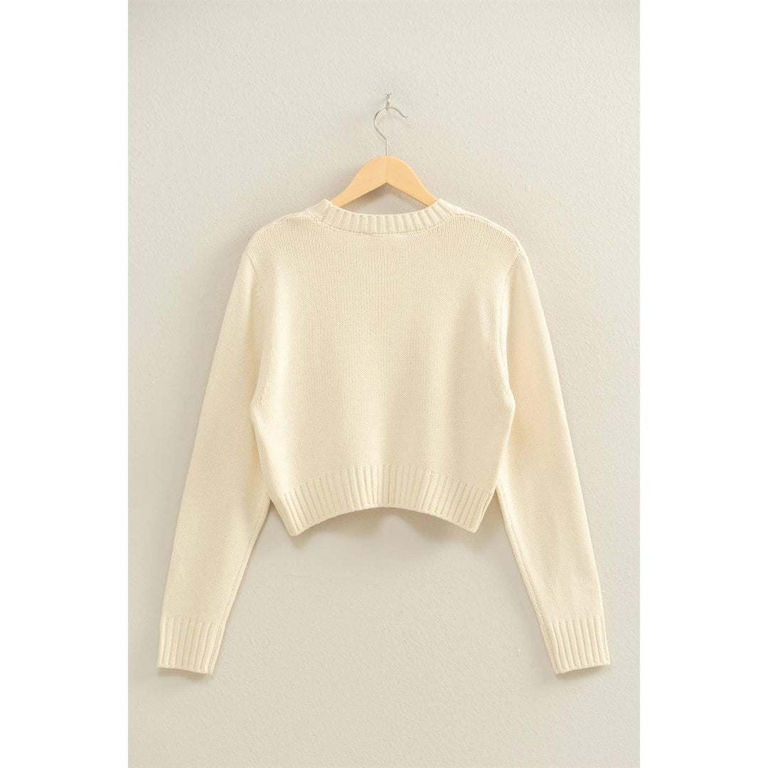 Women's Sweaters - Cropped Long Sleeve Sweater - - Cultured Cloths Apparel