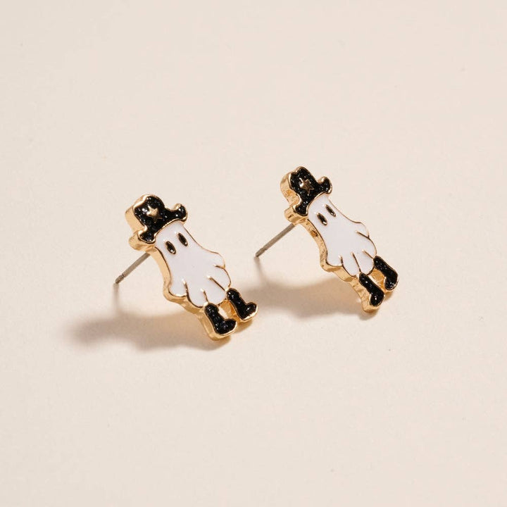 Accessories, Earrings - Cowboy Halloween Ghost Earrings with Hat and Boots - - Cultured Cloths Apparel