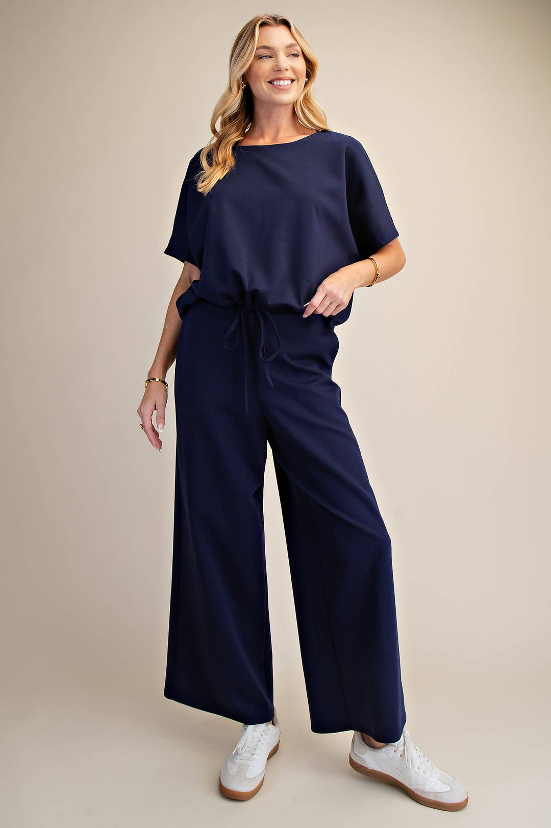 - Round Neck Asymmetrical Hem Adjustable With Ties Top - - Cultured Cloths Apparel