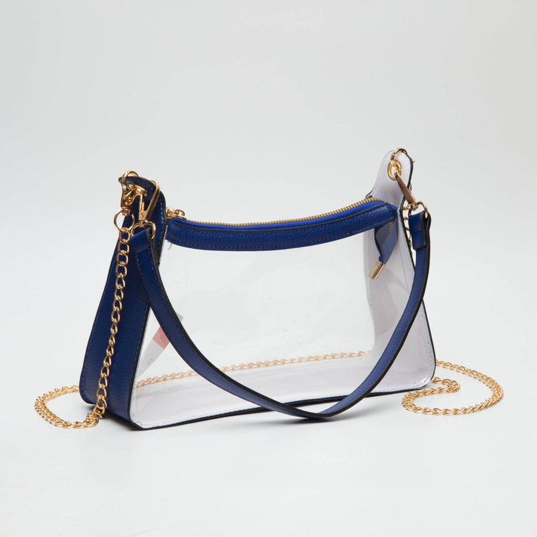 - Marilyn Clear Satchel Bag With Chain Strap - - Cultured Cloths Apparel