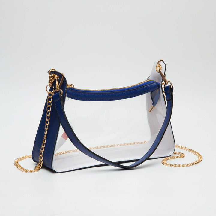- Marilyn Clear Satchel Bag With Chain Strap - - Cultured Cloths Apparel