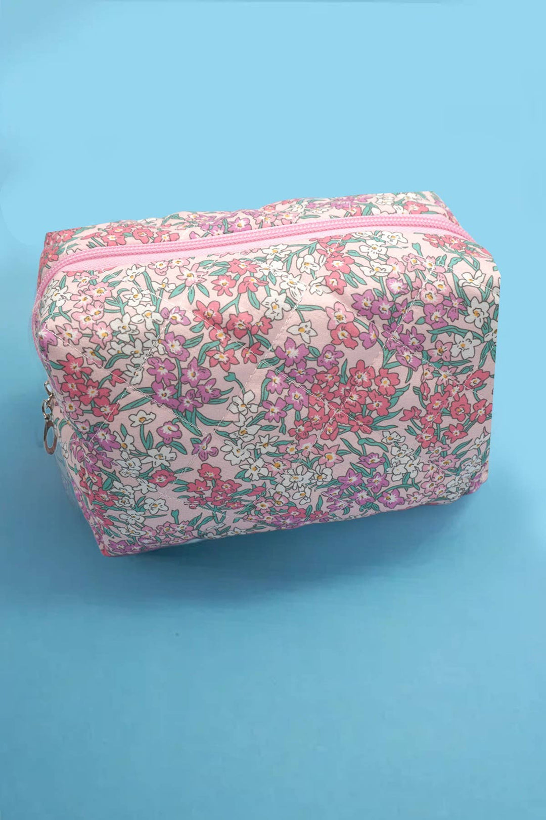 FLORAL TOILE PATTERN MAKEUP COSMETIC POUCH BAG