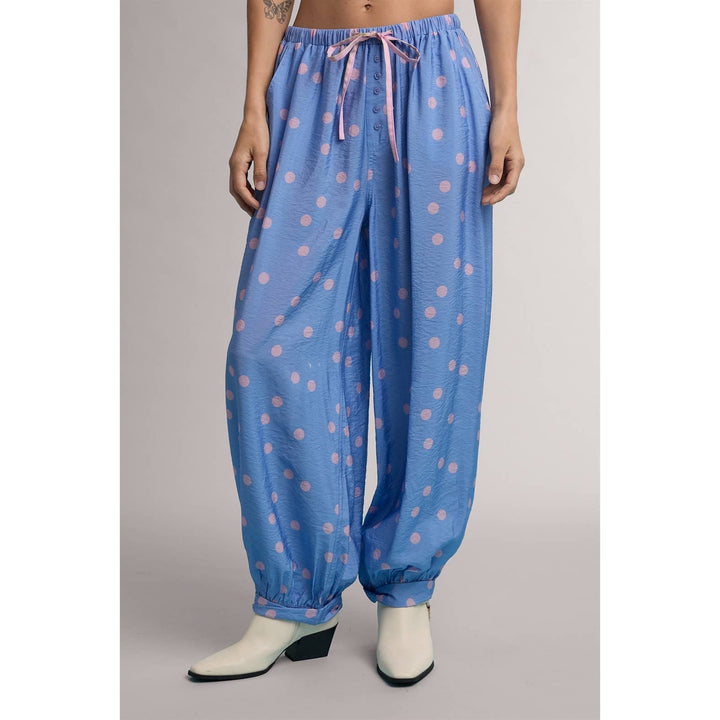 POLKA DOT WOVEN BALLOON PANTS