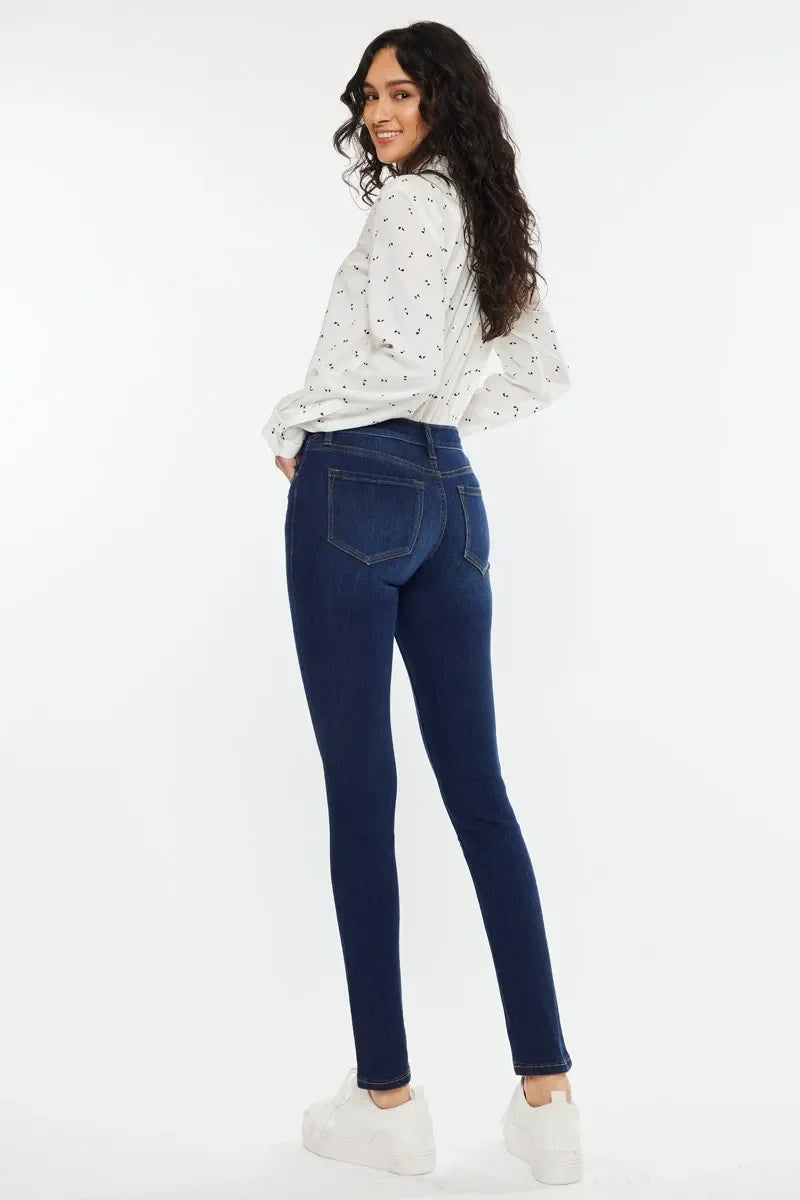 Denim - Kancan Mid Rise Super Skinny Jeans - - Cultured Cloths Apparel