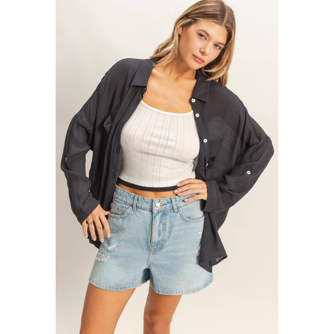 Women's Short Sleeve - Button-Down Blouse - - Cultured Cloths Apparel
