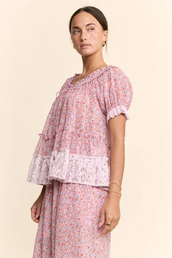 CHIFFON LACE PEASANT SET