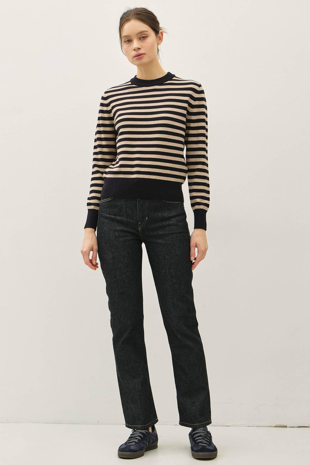 CLASSIC STRIPE CROPPED SWEATER