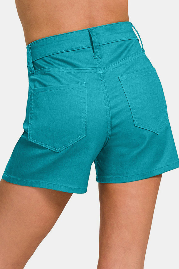 Women's Shorts - Zenana High Waist Denim Shorts -  - Cultured Cloths Apparel