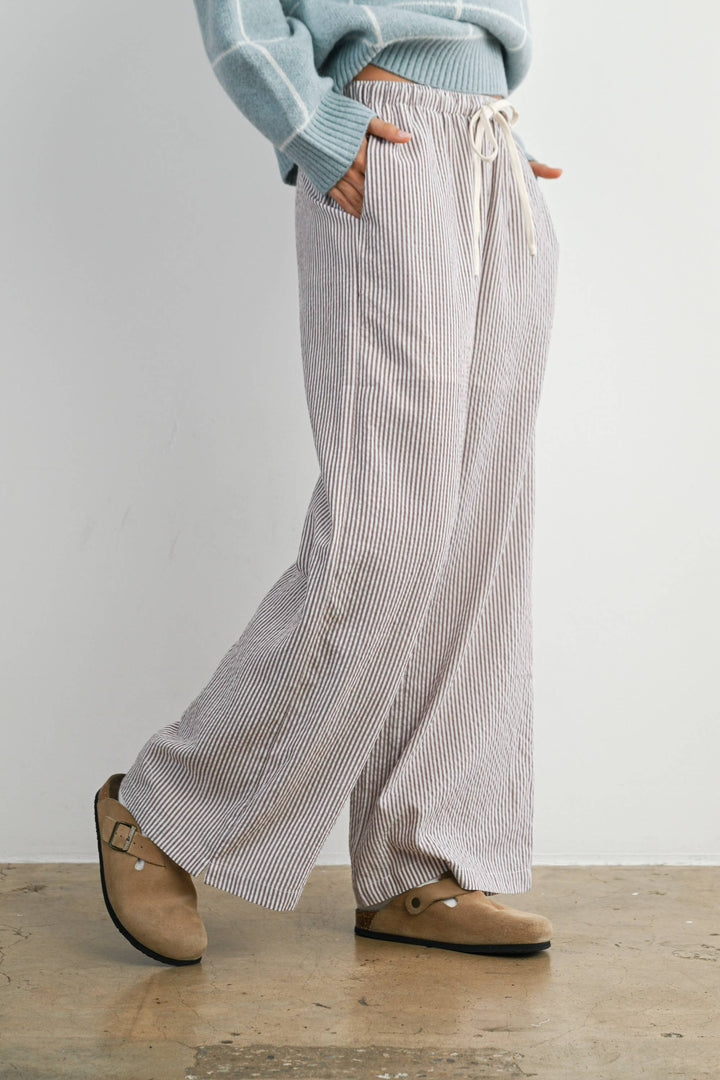 Drawstring Waist Striped Pants
