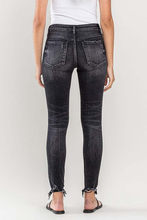 Denim - Lovervet Raw Hem Cropped Skinny Jeans -  - Cultured Cloths Apparel