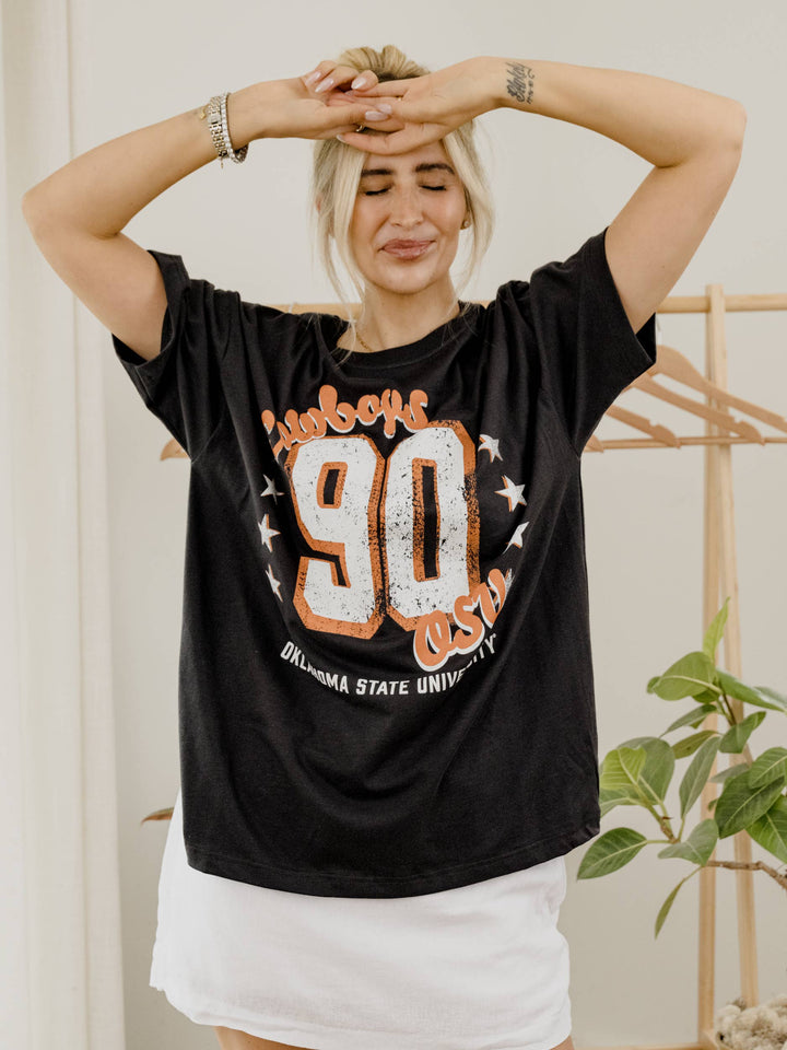 OSU Cowboys Jersey Patch Smoke Heavyweight Tee