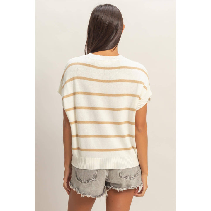 Striped Crew Neck Knit Top