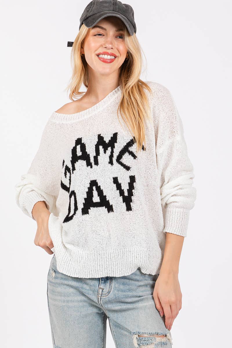 GAME DAY CREWNECK SWEATER TOP