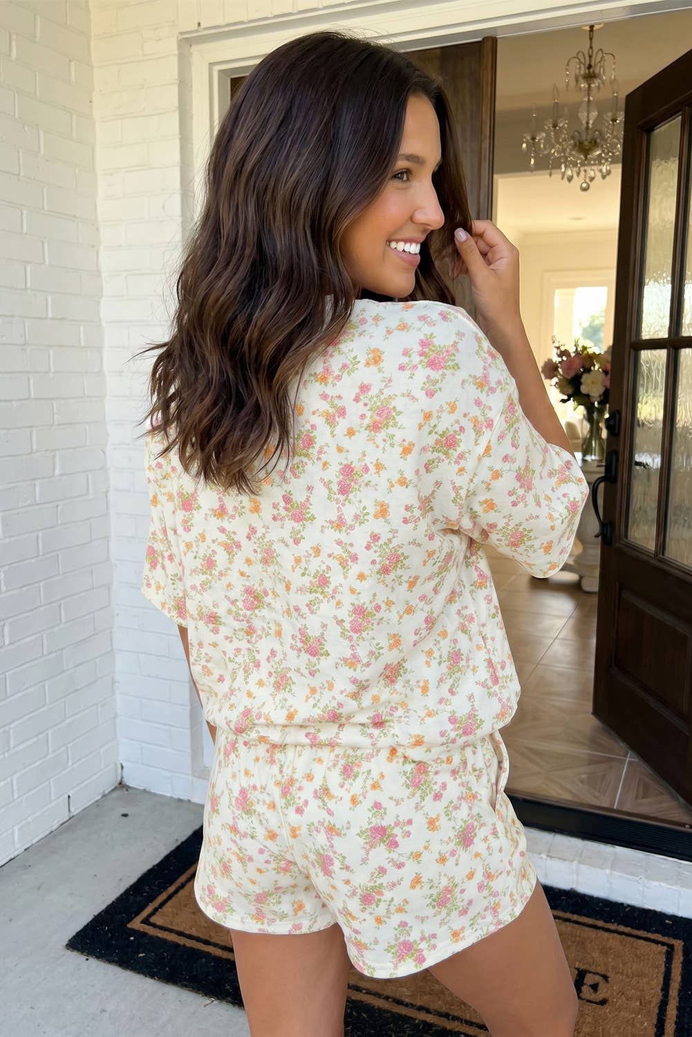 Floral Oversized Tee and Shorts Set (S-XL)
