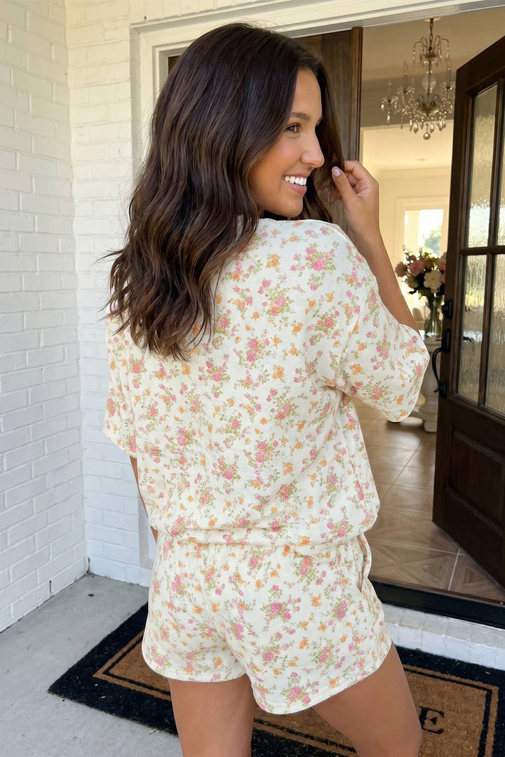 Floral Oversized Tee and Shorts Set (S-XL)