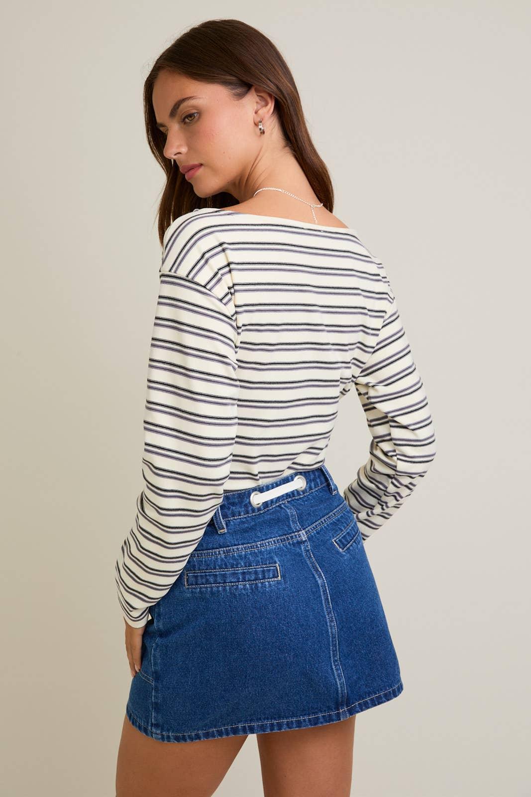 Women's Sweaters - BOAT NECK LONG SLEEVE BODYSUIT - - Cultured Cloths Apparel