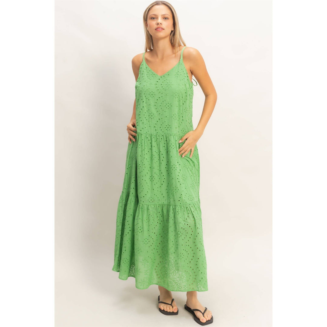 Dresses - Tiered Spaghetti Strap Maxi Dress - - Cultured Cloths Apparel