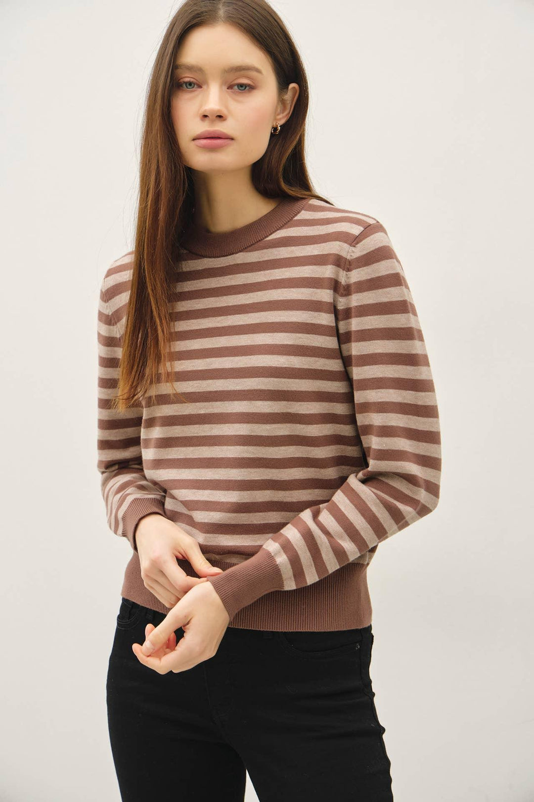 CLASSIC STRIPE CROPPED SWEATER