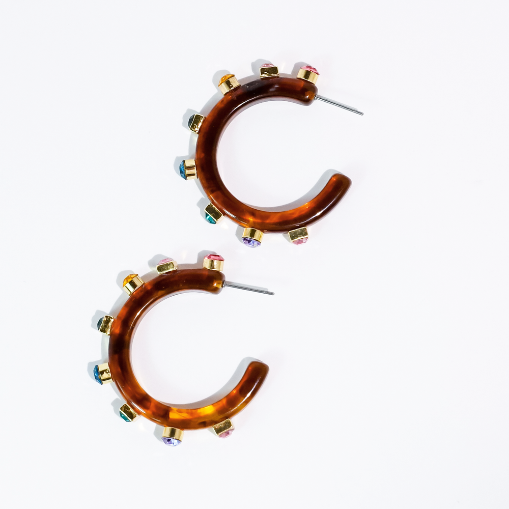 Accessories, Earrings - Candy Gem Hoop - - Cultured Cloths Apparel