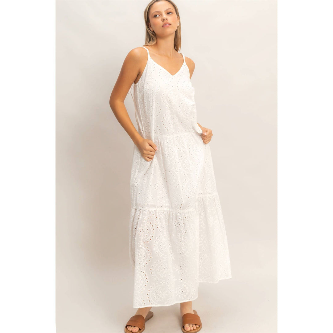 Dresses - Tiered Spaghetti Strap Maxi Dress - - Cultured Cloths Apparel