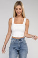 Women's Sleeveless - Cotton Square Neck Cropped Cami Top -  - Cultured Cloths Apparel