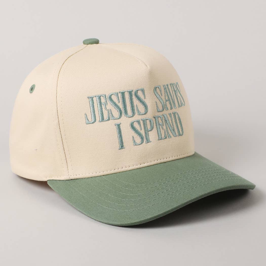 Accessories, Hats - JESUS SAVES I SPEND Embroidery Trucker Hat - - Cultured Cloths Apparel