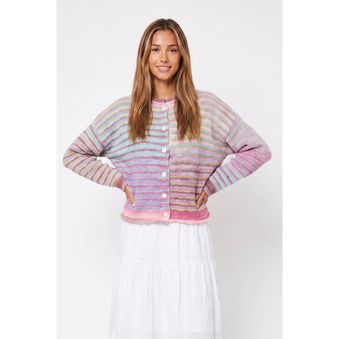 Multi color button up cardigan