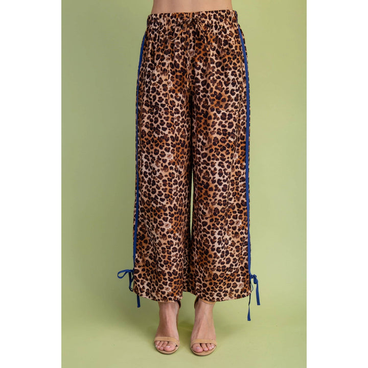 Pants - Blue Leopard Print Pants - S - Cultured Cloths Apparel