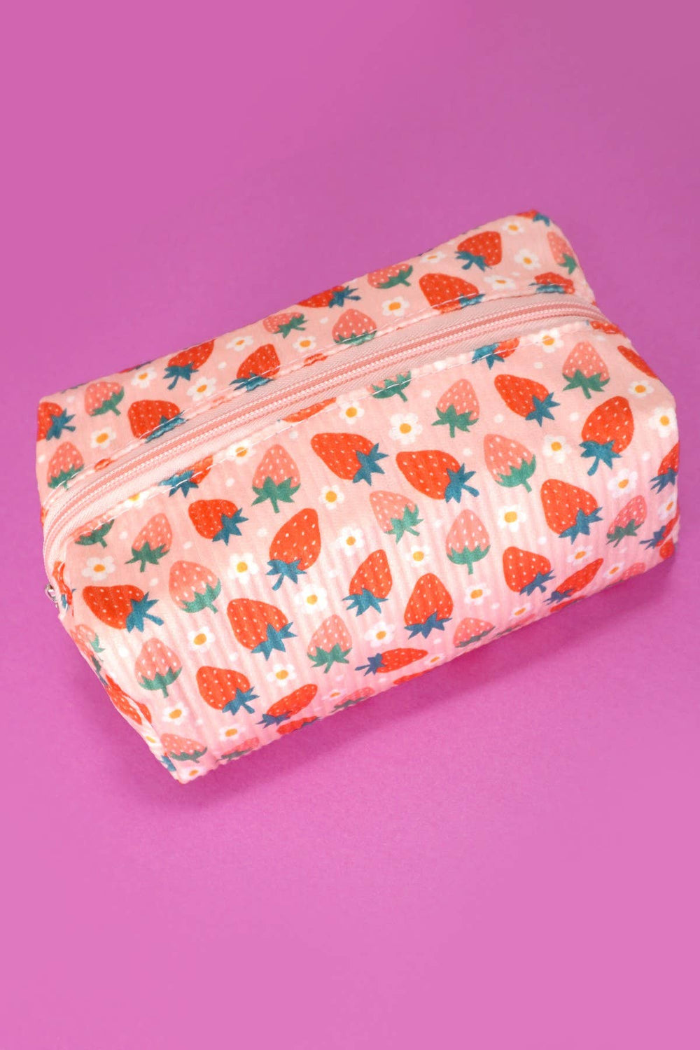 Accessories, Bags - MAKEUP COSMETIC POUCH BAG - STRAWBERRY - Cultured Cloths Apparel