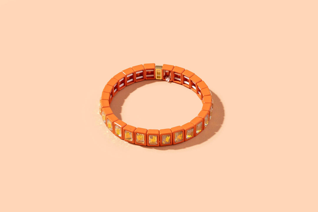 Accessories, Bracelets - Enamel Stretch Bracelet - Earth Tone Colors - - Cultured Cloths Apparel