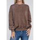 Women's Sweaters - Acid Wash Fleece Oversized Pullover - MOCHA - Cultured Cloths Apparel