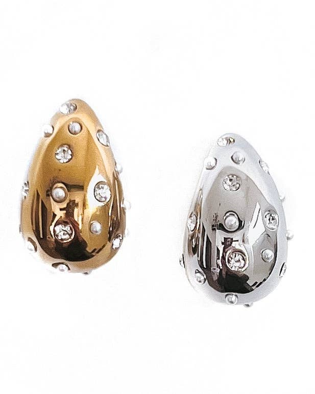 Accessories, Jewelry - Wallie Water Drop Pearl Crystal Earrings - - Cultured Cloths Apparel
