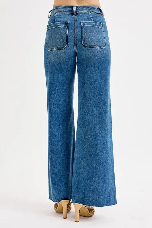 Denim - RISEN High-Waisted Wide Leg Jeans - - Cultured Cloths Apparel