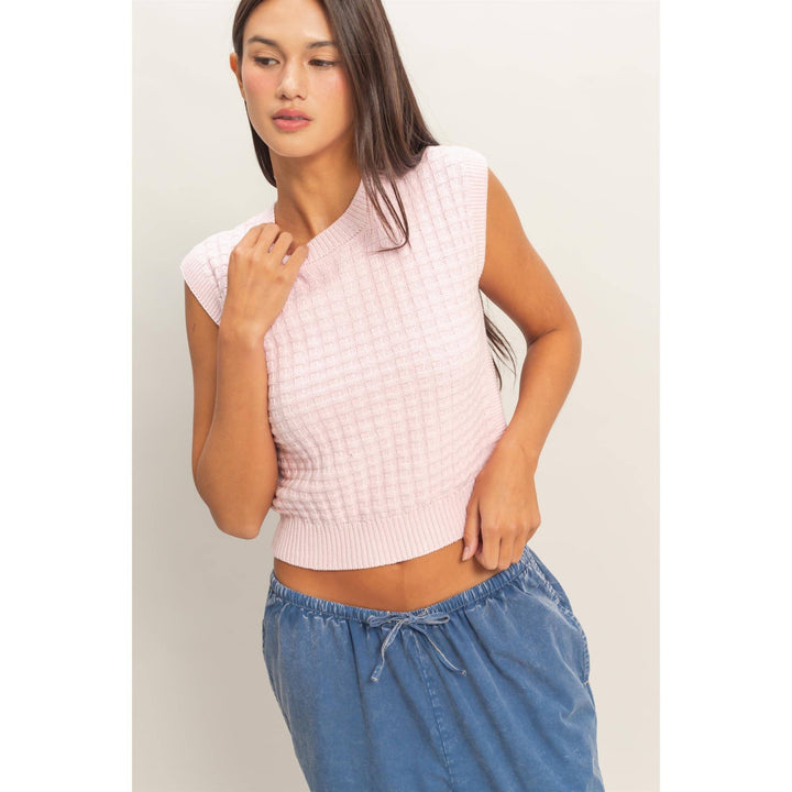 Textured Sleeveless Knit Top