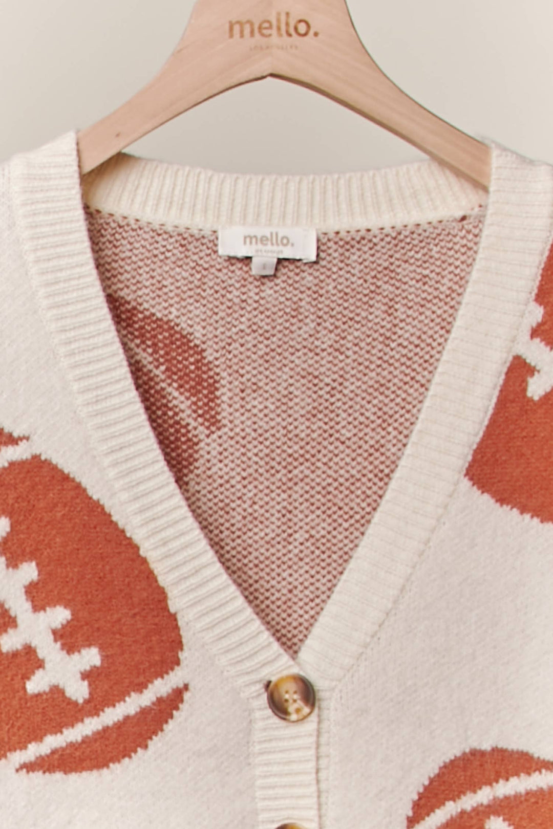 Cardigans - Football Button V Neck Knit Cardigans - - Cultured Cloths Apparel