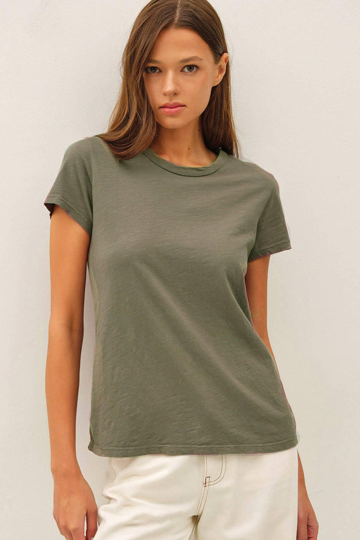 NEW COLOR-GARMENT DYED COTTON SLUB TEE