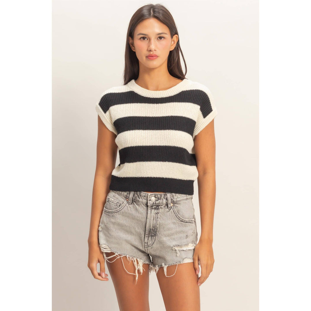 Striped Ribbed Knit Top