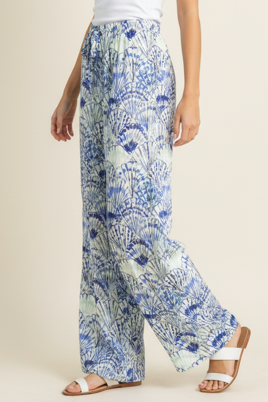 Pants - HIGH-WAISTED WIDE LEG SEASHELL PANTS - - Cultured Cloths Apparel